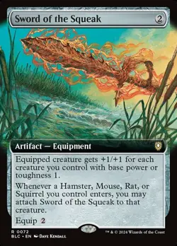 1 x Sword of the Squeak - Extended Art - Commander: Bloomburrow - NM-Mint - MTG - Image 1