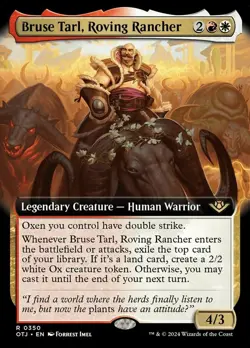 1 x Bruse Tarl, Roving Rancher - Foil - Extended Art - Outlaws of Thunder Juncti - Image 1