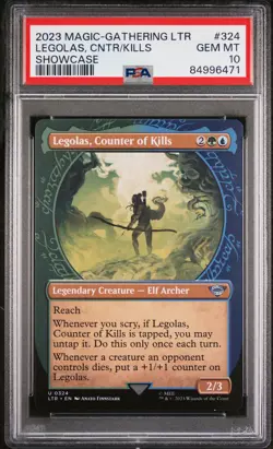 2023 MTG TALES OF MIDDLE-EARTH SC #324 LEGOLAS, COUNTER OF KILLS PSA 10 - Image 1