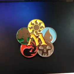 MTG 5 Mana Symbols Enamel Pin - Magic the Gathering Color Wheel Badge - Image 1