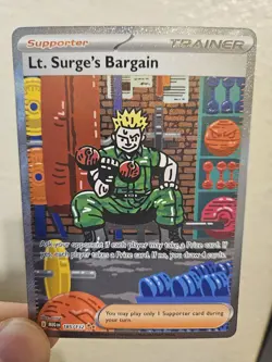 Lt. Surge's Bargain SIR 185/132 - Pokemon TCG Mega Evolutions NM PACK FRESH - Image 1