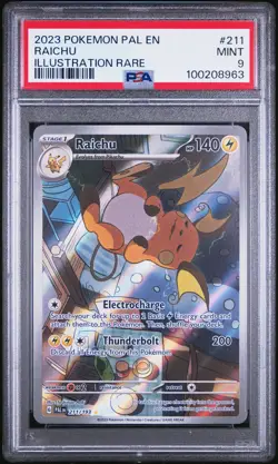 2023 POKEMON PAL EN-PALDEA EVOLVED ILLUSTRATION RARE #211 RAICHU PSA 9 - Image 1
