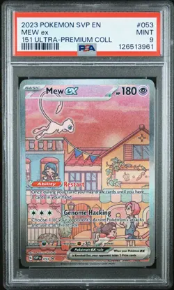 MEW EX 2023 POKEMON 151 ULTRA PREMIUM BLACK STAR PROMO A #053 PSA 9 - Image 1