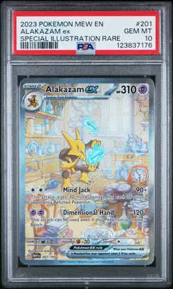 2023 POKEMON MEW EN-151 SPECIAL ILLUSTRATION RARE #201 ALAKAZAM EX PSA 10 - Image 1