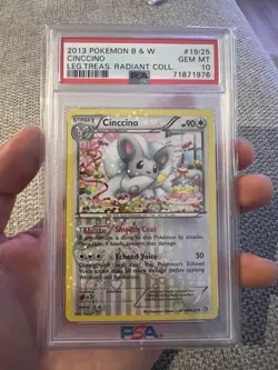 Cinccino RC19/RC25 PSA 10 - 2013 Pokemon B&W Leg. Treas. Radiant Collection - Image 1