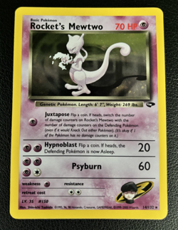 Rocket's Mewtwo Rare Holo 14/132 Gym Challenge WOTC Pokemon TCG - LP/MP - Image 1