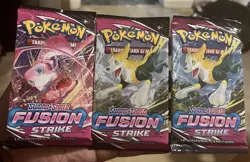 Pokemon TCG Sword & Shield 08 Fusion Strike Sleeved Booster Pack x3 - Image 1