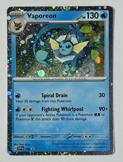 Pokemon TCG - Vaporeon - SVP 168 - 2025 S&V: Black Star Promo - Cosmo Holo - Image 1