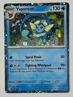Pokemon TCG - Vaporeon - SVP 168 - 2025 S&V: Black Star Promo - Cosmo Holo - Image 3