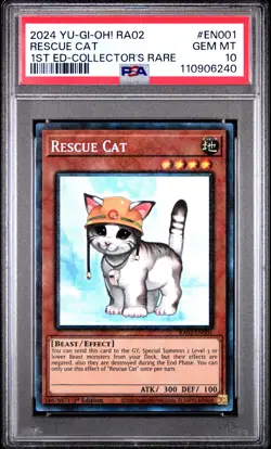 2024 YU-GI-OH! RA02-25TH ANV RARITY COLL II #EN001 RESCUE CAT PSA 10 - Image 1