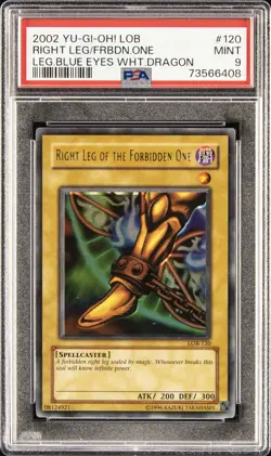 2002 YU-GI-OH! #120 RIGHT LEG OF THE FORBIDDEN ONE PSA 9 - Image 1