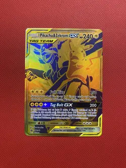 Pikachu & Zekrom GX SM248 Sm Gold Pokemon Card TCG - Image 1