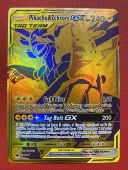 Pikachu & Zekrom GX SM248 Sm Gold Pokemon Card TCG - Image 2