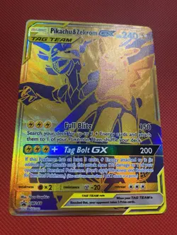 Pikachu & Zekrom GX SM248 Sm Gold Pokemon Card TCG - Image 3