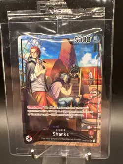 2025 JULY PSA ONE PIECE SHANKS PROMO CARD HOLO REFRACTOR OP01-001 SEALED RARE - Image 3