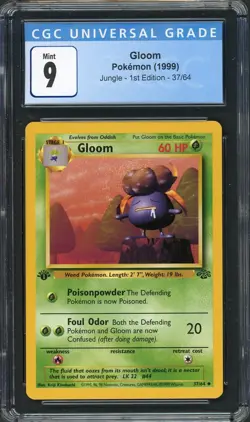 CGC 9 Gloom (1st Ed.) Jungle 37/64 Pokemon Card B15 - Image 1