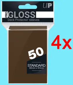 200 ULTRA PRO GLOSS STANDARD SIZE BROWN DECK PROTECTOR Card Sleeves mtg ccg tcg - Image 1
