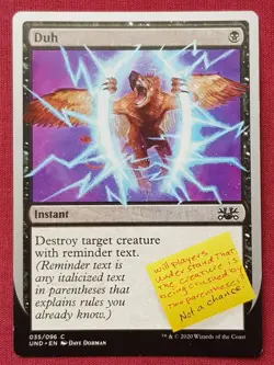 Magic The Gathering UNSANCTIONED DUH black card MTG - Image 1