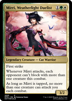 MIRRI, WEATHERLIGHT DUELIST : MTG altered-art magic card : with Sexy Cat Lady! - Image 1