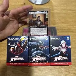 2025 NYCC Magic:The Gathering Spider-man Welcome Deck Set Of 3 WITH PROMO CARD - Image 1