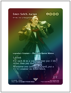 1x Emet-Selch, Ascian - K'rrik, Son of Yawgmoth, Foil, Final Fantasy, MTG NM - Image 1