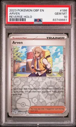 2023 POKEMON OBF EN-OBSIDIAN FLAMES REVERSE HOLO #186 ARVEN PSA 10 - Image 1