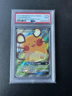 Pokemon Dedenne GX Trainer Toolkit PSA 9 Mint Alternate Art, 195a/214 Full Art - Image 1