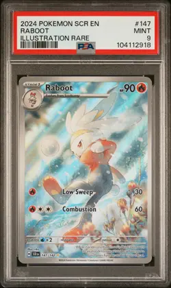 2024 POKEMON SCR EN-STELLAR CROWN ILLUSTRATION RARE #147 RABOOT PSA 9 - Image 1