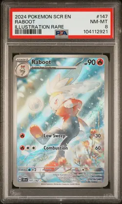 2024 POKEMON SCR EN-STELLAR CROWN ILLUSTRATION RARE #147 RABOOT PSA 8 - Image 1
