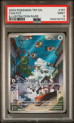 2024 POKEMON TEF EN-TEMPORAL FORCES ILLUSTRATION RARE #181 CHATOT PSA 9 - Image 1