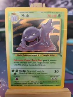 Pokemon TCG Muk 13/62 Holo Rare Fossil Set WOTC 1999 MP Vintage - Image 1