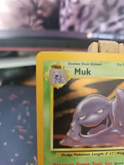 Pokemon TCG Muk 13/62 Holo Rare Fossil Set WOTC 1999 MP Vintage - Image 2