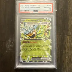 2024 POKEMON TWILIGHT MASQUERADE TWM EN #25 TEAL MASK OGERPON ex PSA 10 - Image 1