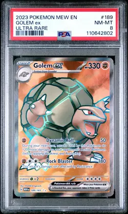 2023 POKEMON MEW EN-151 ULTRA RARE #189 GOLEM EX PSA 8 - Image 1