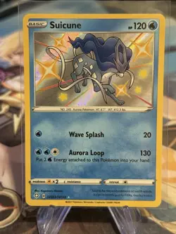 Pokemon TCG Suicune Holo Rare Shining Fates Baby Shiny Vault SV022/SV122 - Image 2