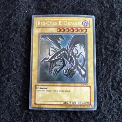 Red Eyes Black Dragon SDJ-001 Holo 1996 Yu Gi Oh! Ultra Rare LP Raw Ungraded - Image 1
