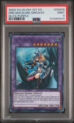 2020 YU-GI-OH! 1ST ED-PURPLE #EN006 DARK MAGICIAN GIRL THE DRAGON KNIGHT PSA 9 - Image 1