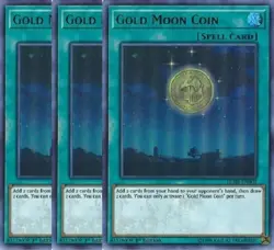 Yugioh - Gold Moon Coin x 3 - 1st Edition Ultra Rare NM - Free Holographic Card - Image 1
