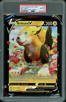 PSA 10 Boltund V JUMBO 219 Black Star Promo SWSH219 Pokemon Card Oversized POP 6 - Image 1