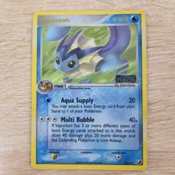 MP Vaporeon 19/115 Reverse Holo Stamped Rare Pokemon Card Ex Unseen Forces 2005 - Image 1
