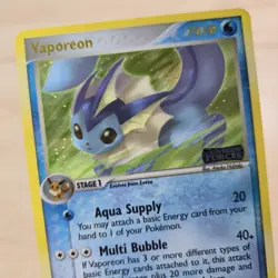 MP Vaporeon 19/115 Reverse Holo Stamped Rare Pokemon Card Ex Unseen Forces 2005 - Image 2