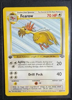 Pokemon TCG First Edition Fearow Card Jungle 36/64 Non-Holo Uncommon Vintage - Image 1