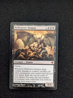 MTG Hellcarver Demon Rise of the Eldrazi 113/248 Regular Mythic LP/NM - Image 1