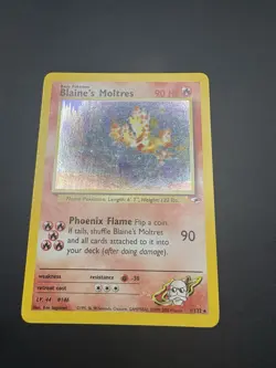 Pokemon Vintage Blaine’s Moltres Gym Heroes 1/132 DOUBLE SWIRL And NEAR MINT!! - Image 2