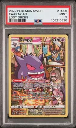 2022 POKEMON SWORD & SHIELD LOST ORIGIN #TG06 FULL ART/GENGAR PSA 9 - Image 1