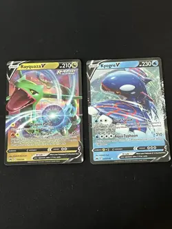 Pokemon TCG - NM Lot Of 2 Crown Zenith Kyogre V 37/159 & Rayquaza V 100/159 - Image 1