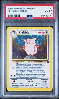 1999 POKEMON JUNGLE #1 CLEFABLE-HOLO PSA 4 - Image 1