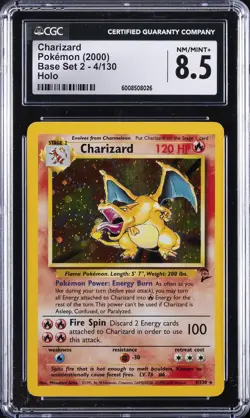 2000 POKEMON BASE SET 2 CHARIZARD CGC 8.5 - Image 1