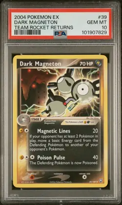 2004 POKEMON EX TEAM ROCKET RETURNS #39 DARK MAGNETON PSA 10 - Image 1