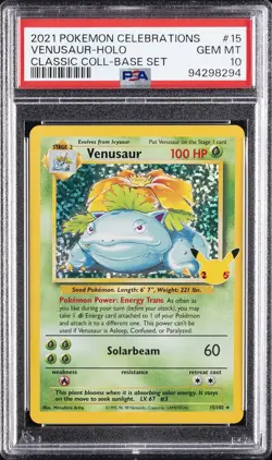 2021 POKEMON CELEBRATIONS CLASSIC COLL #15 VENUSAUR-HOLO PSA 10 - Image 1